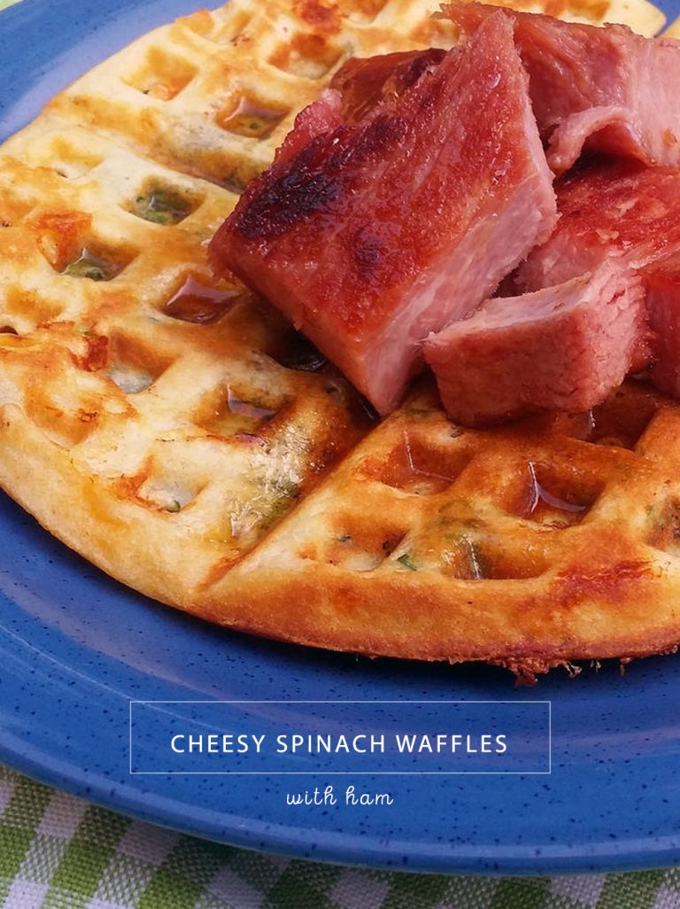 Cheesy Spinach Waffles with Ham SundaySupper Wholistic Woman